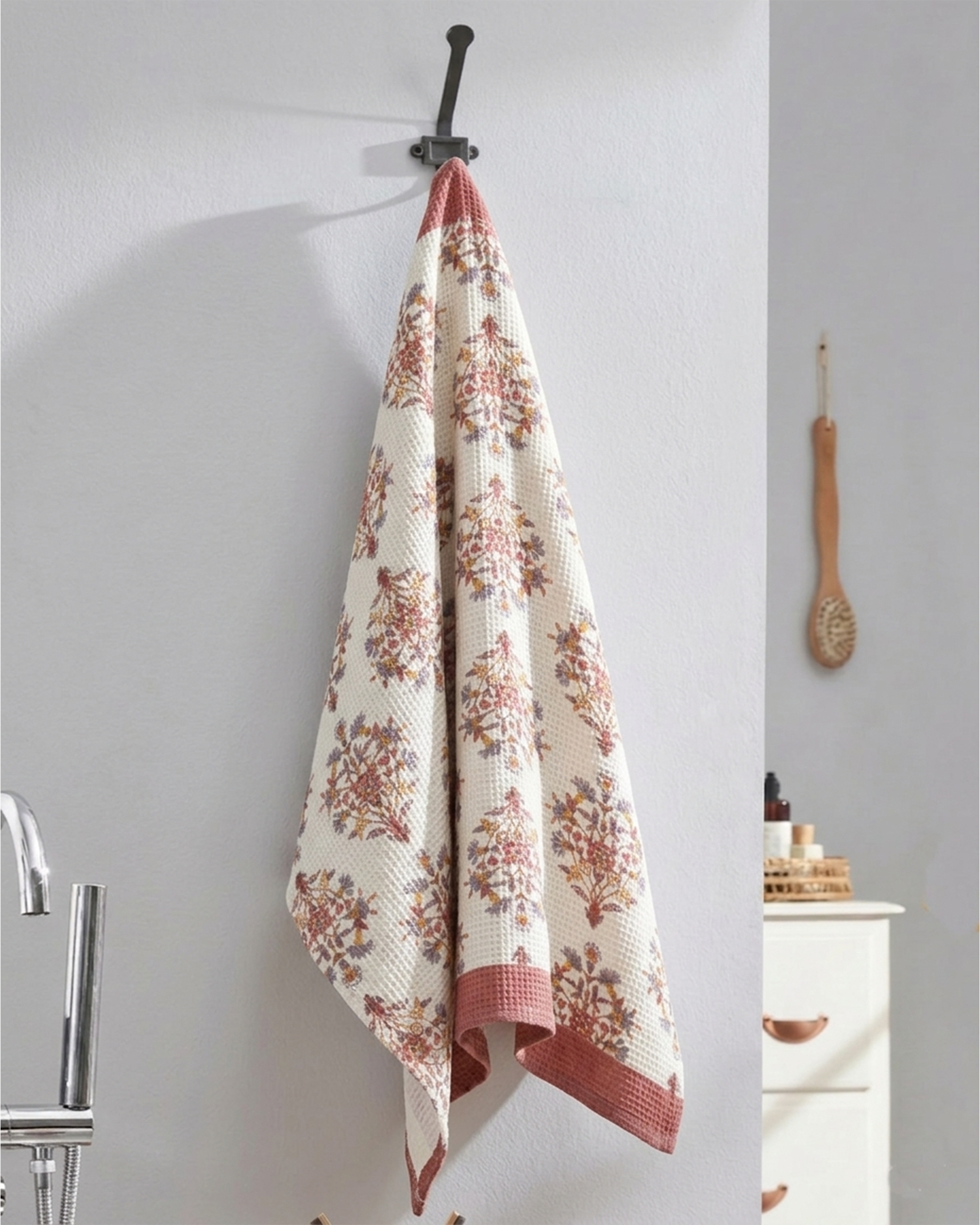Rahat Buta Pink Cotton Bath Towel - alternate view