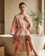 Mimo Pink Cotton Waffle  Bathrobe