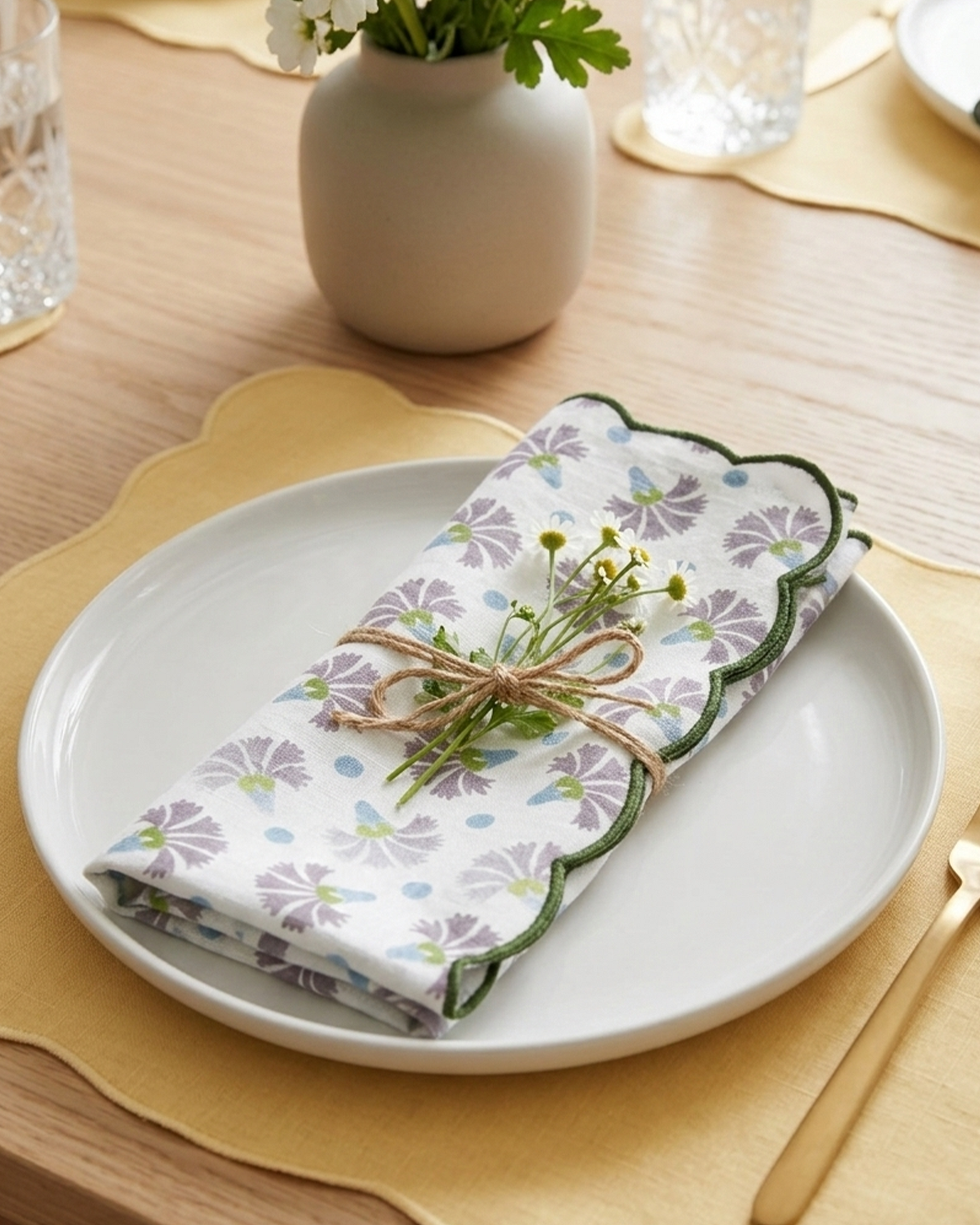 Raahat Buds Mauve Cotton Napkin - alternate view