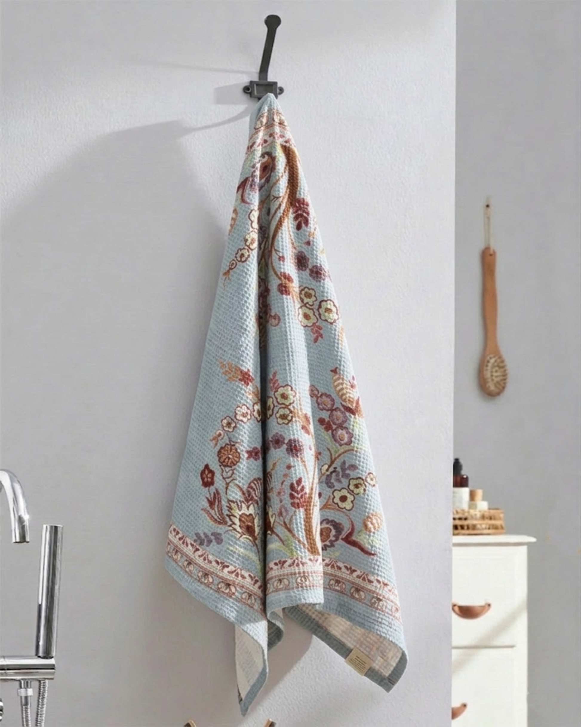 Khwaab Blue Cotton Bath Towel - alternate view