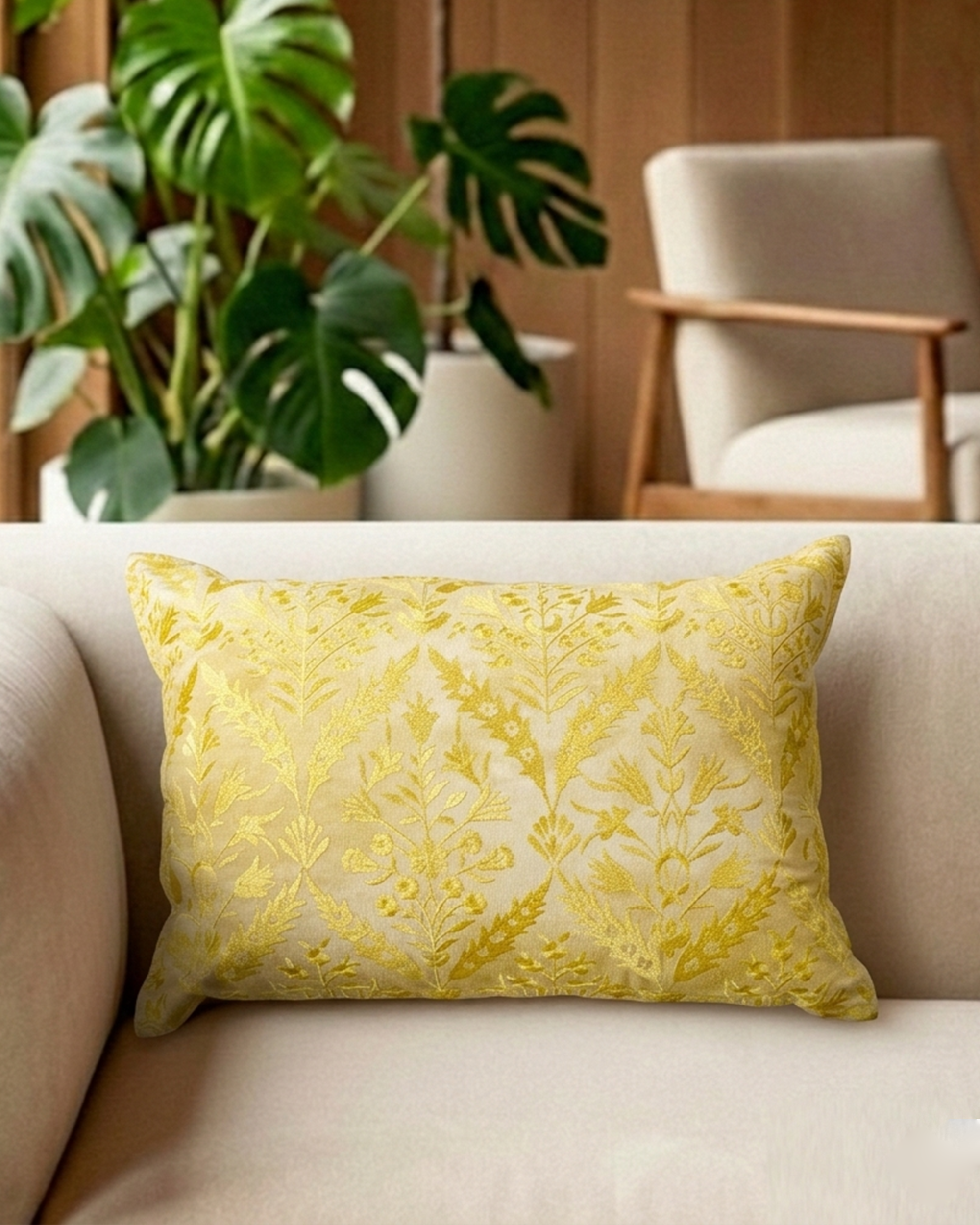 Native Yellow Cushion Cover 12"x 18"
