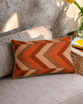 Rahat Chevron Rust Cushion Cover- 12