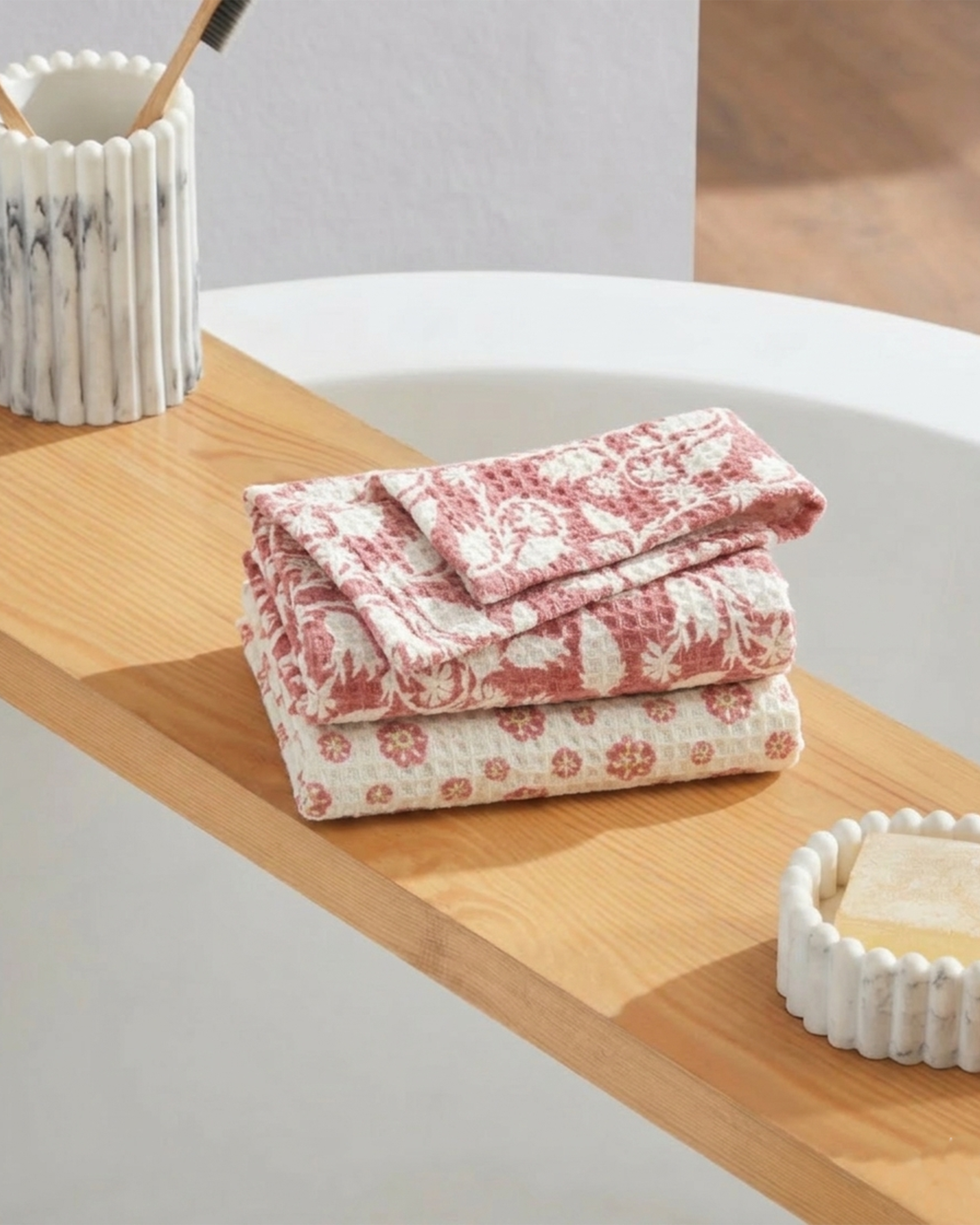 Rahat Buta Pink Cotton Face Towel - alternate view