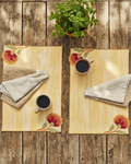 Rahat Yellow Embroidered Placemat - 12
