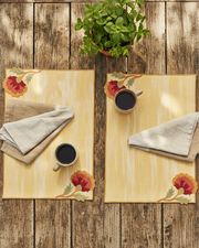 Rahat Yellow Embroidered Placemat - 12"X18"