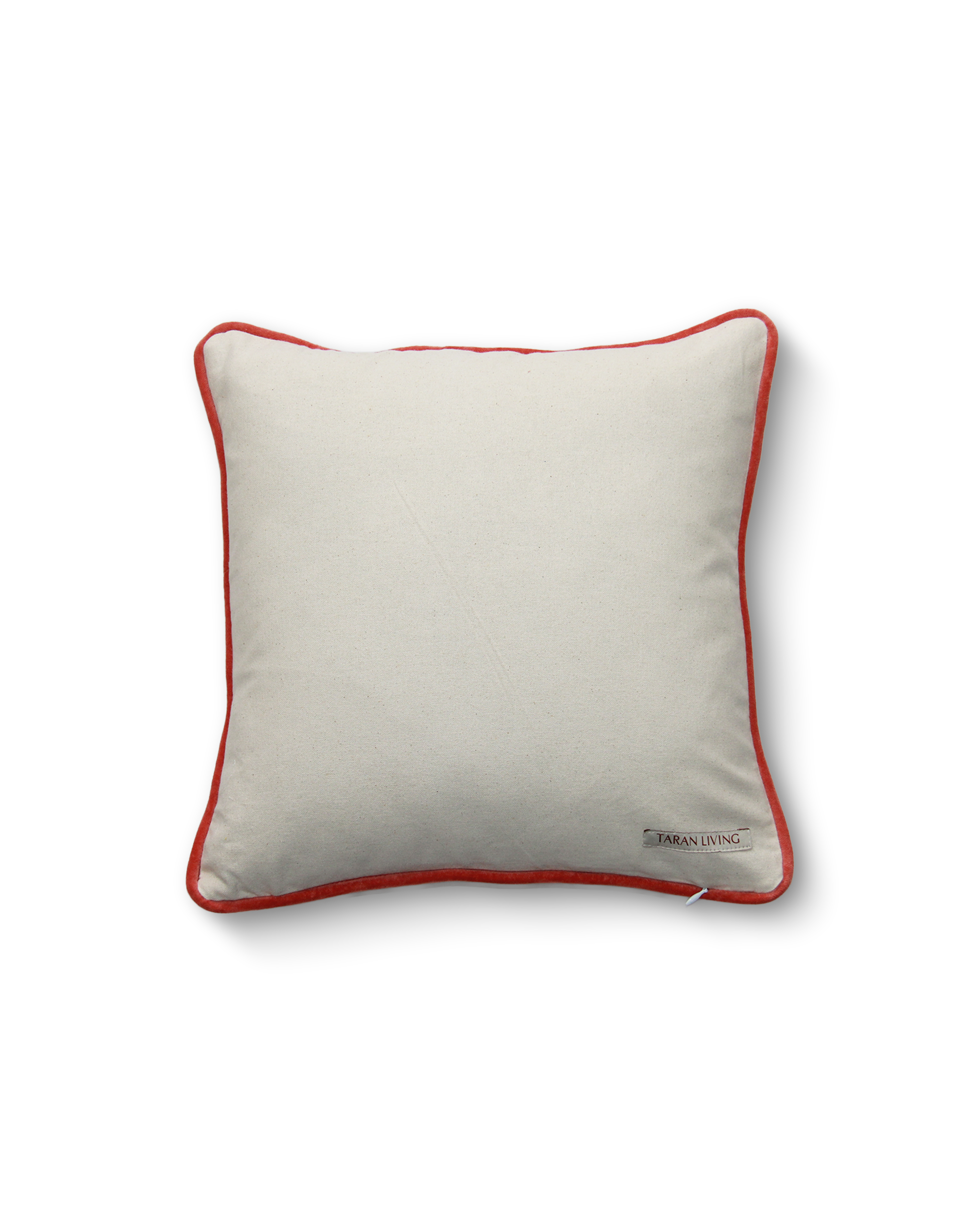 Rust haveli cotton cushion cover-16''X16''