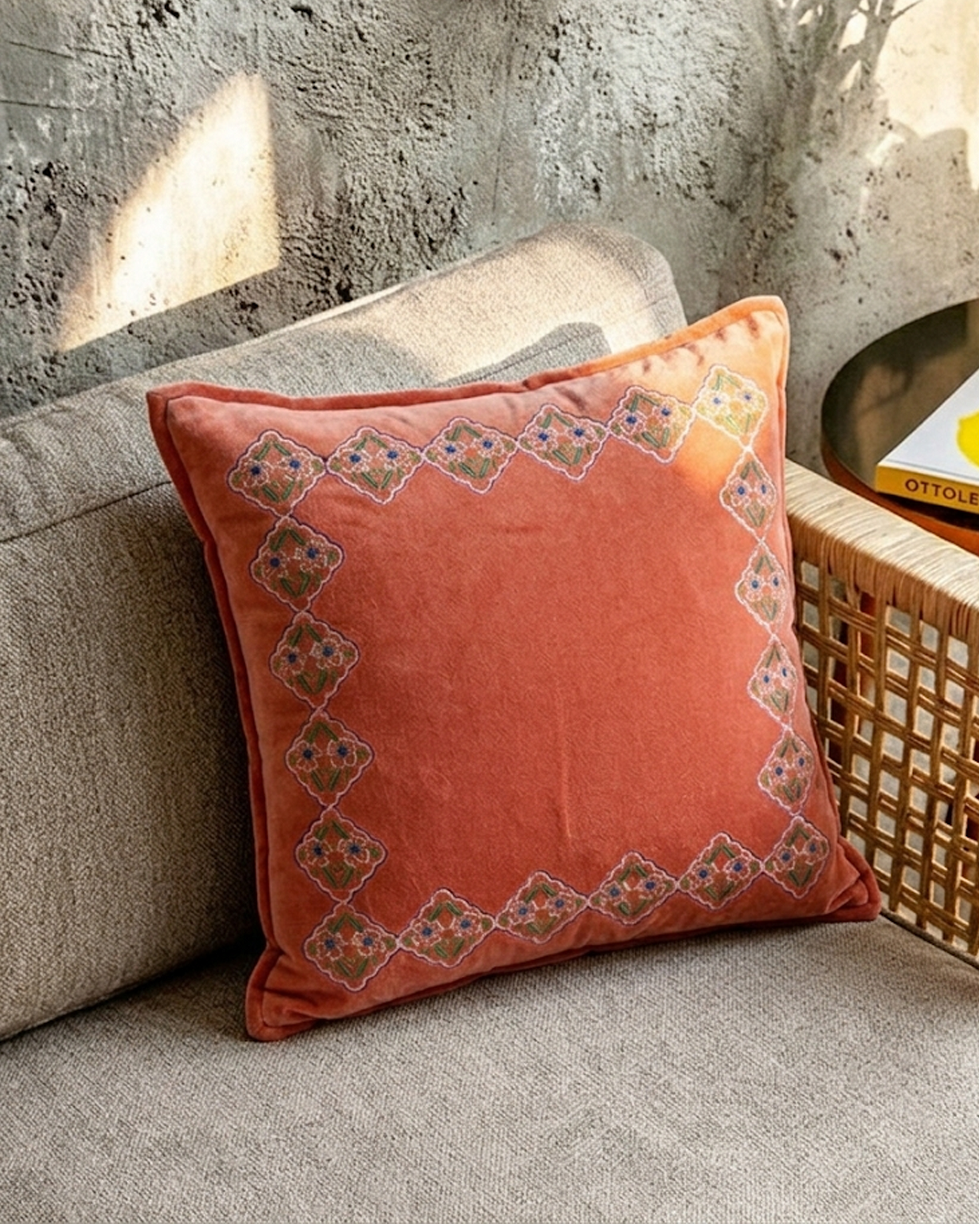 Mimo Rust Bordina Cushion Cover | Taran Living