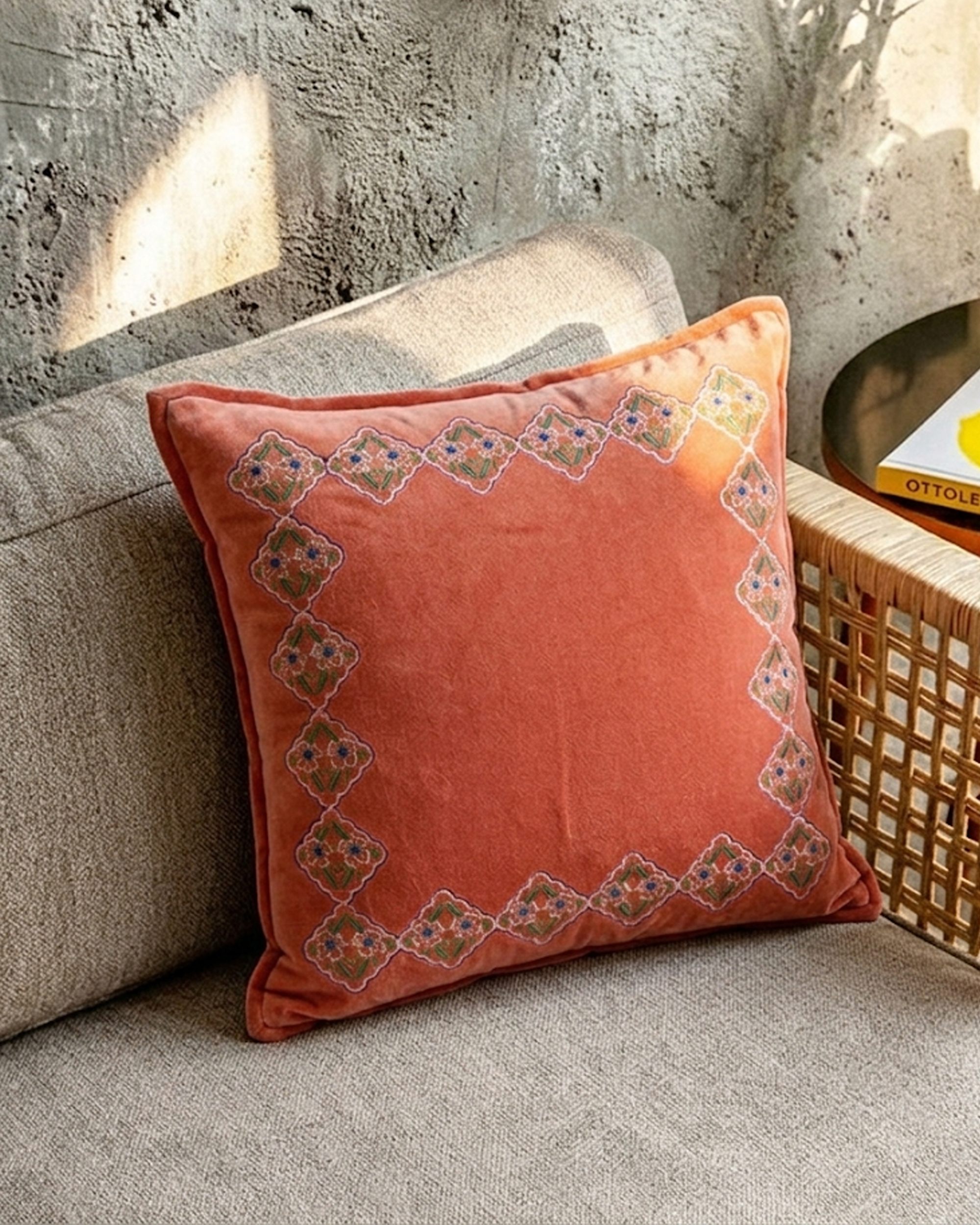 Mimo Rust Bordina Cushion Cover | Taran Living