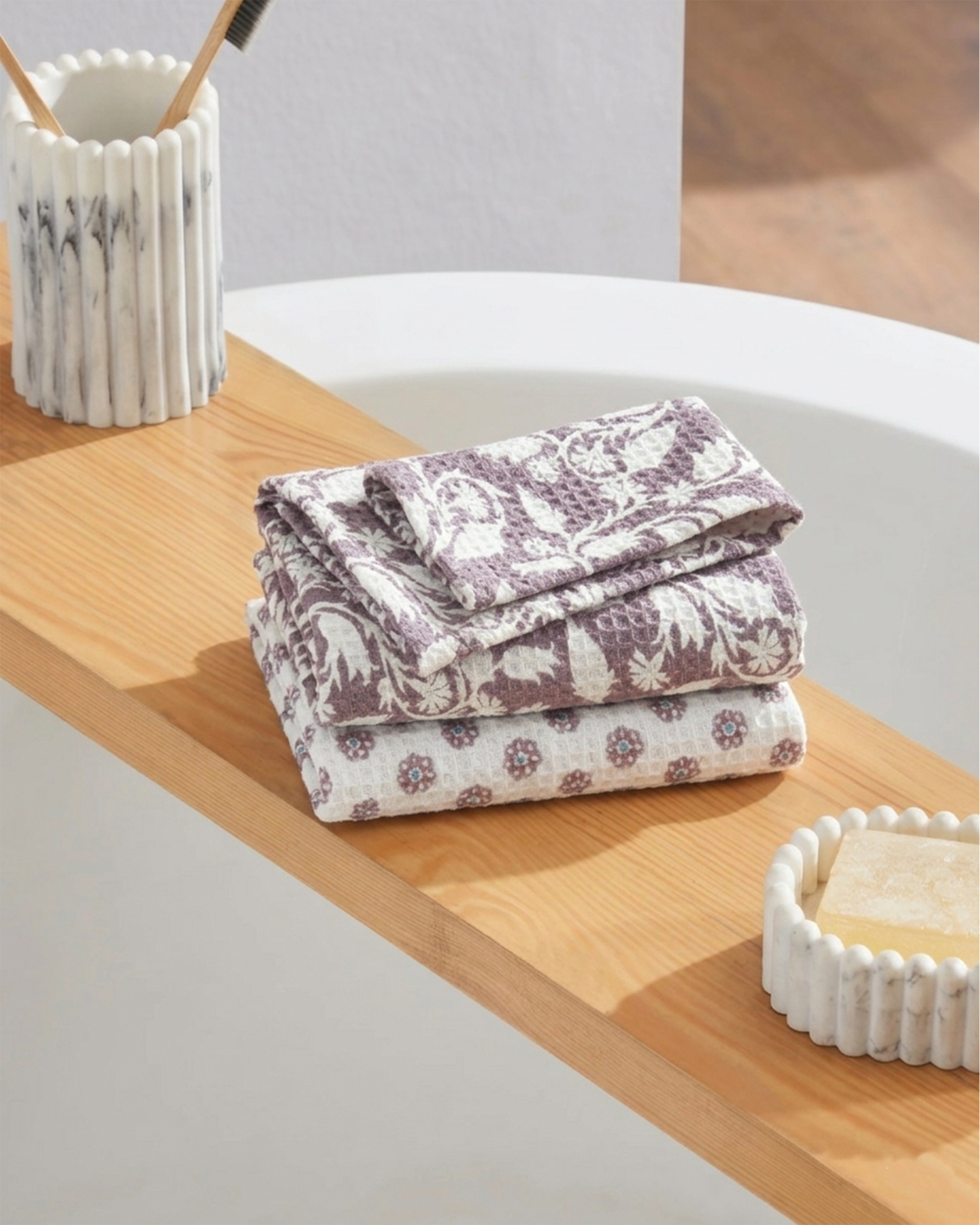 Rahat Buta Purple Cotton Face Towel - alternate view