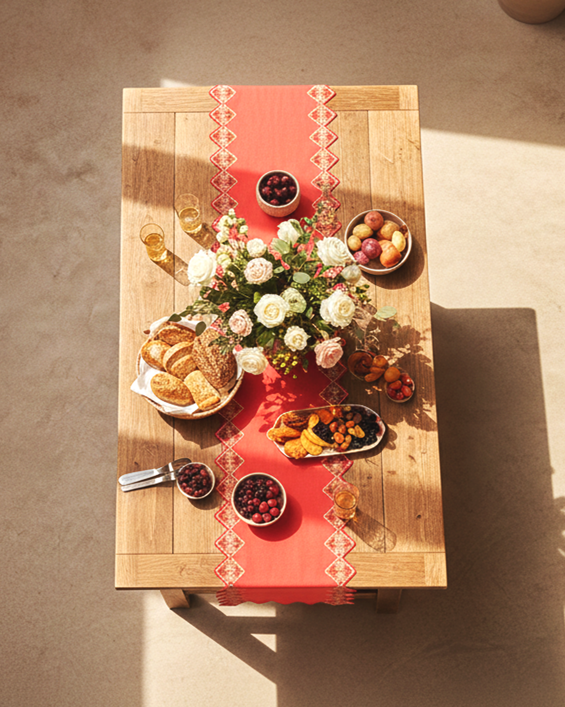 Mimo Festive Embroidered Table Runner - alternate view