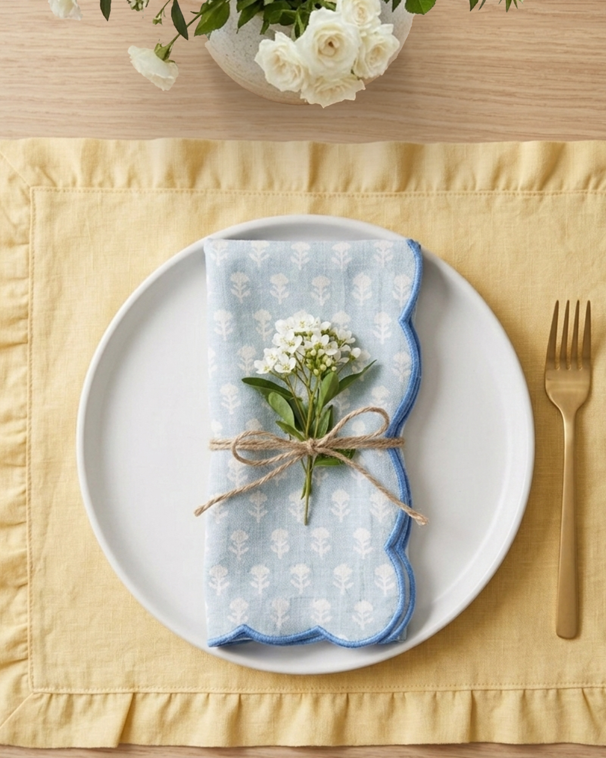 Mimo Pines Blue Cotton Napkin| Set of 2