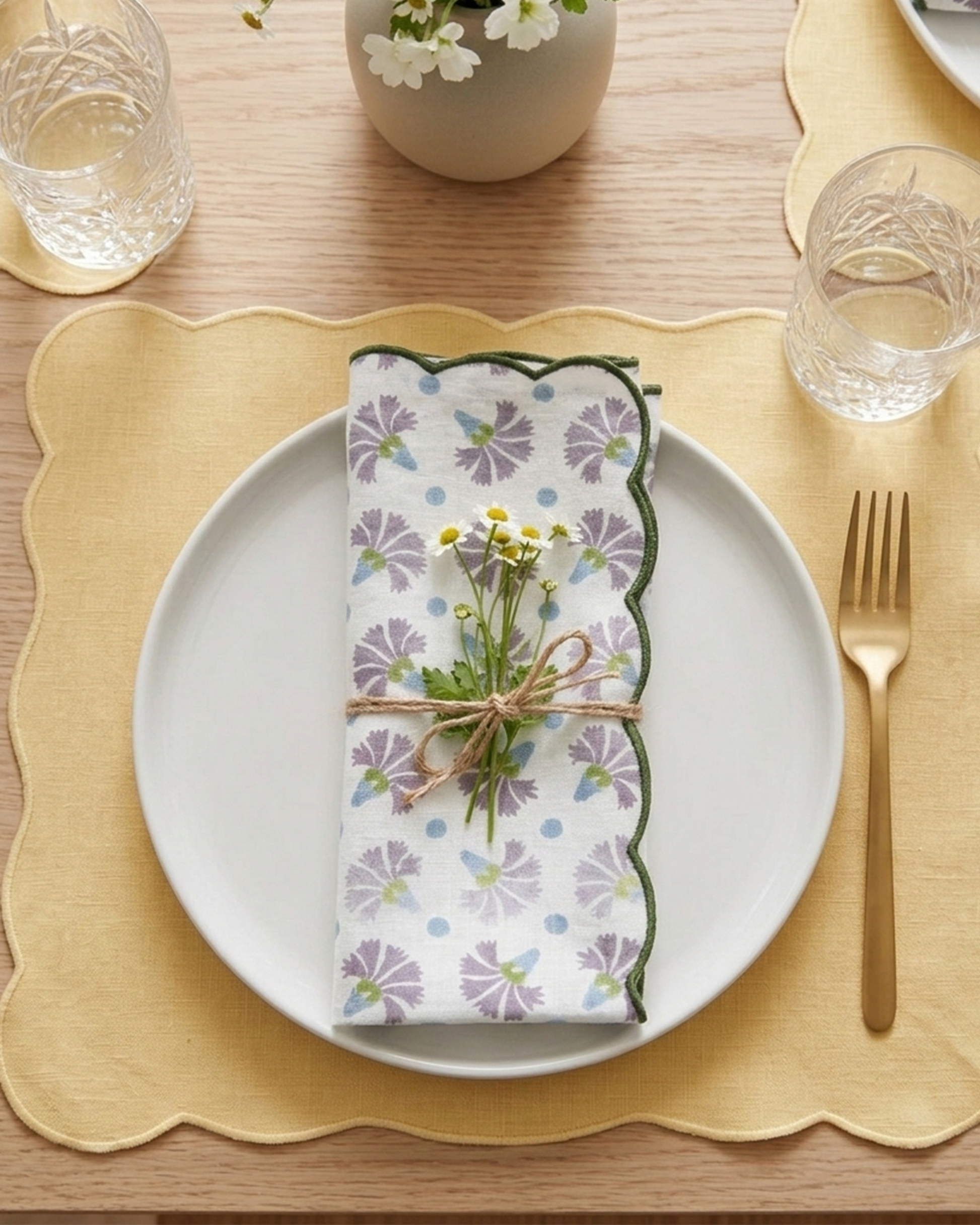 Raahat Buds Mauve Cotton Napkin | Taran Living