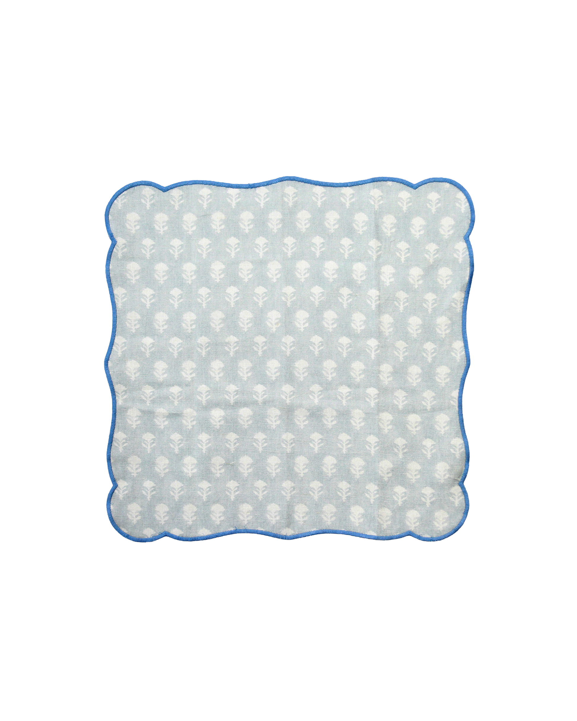Mimo Pines Blue Cotton Napkin - detail shot