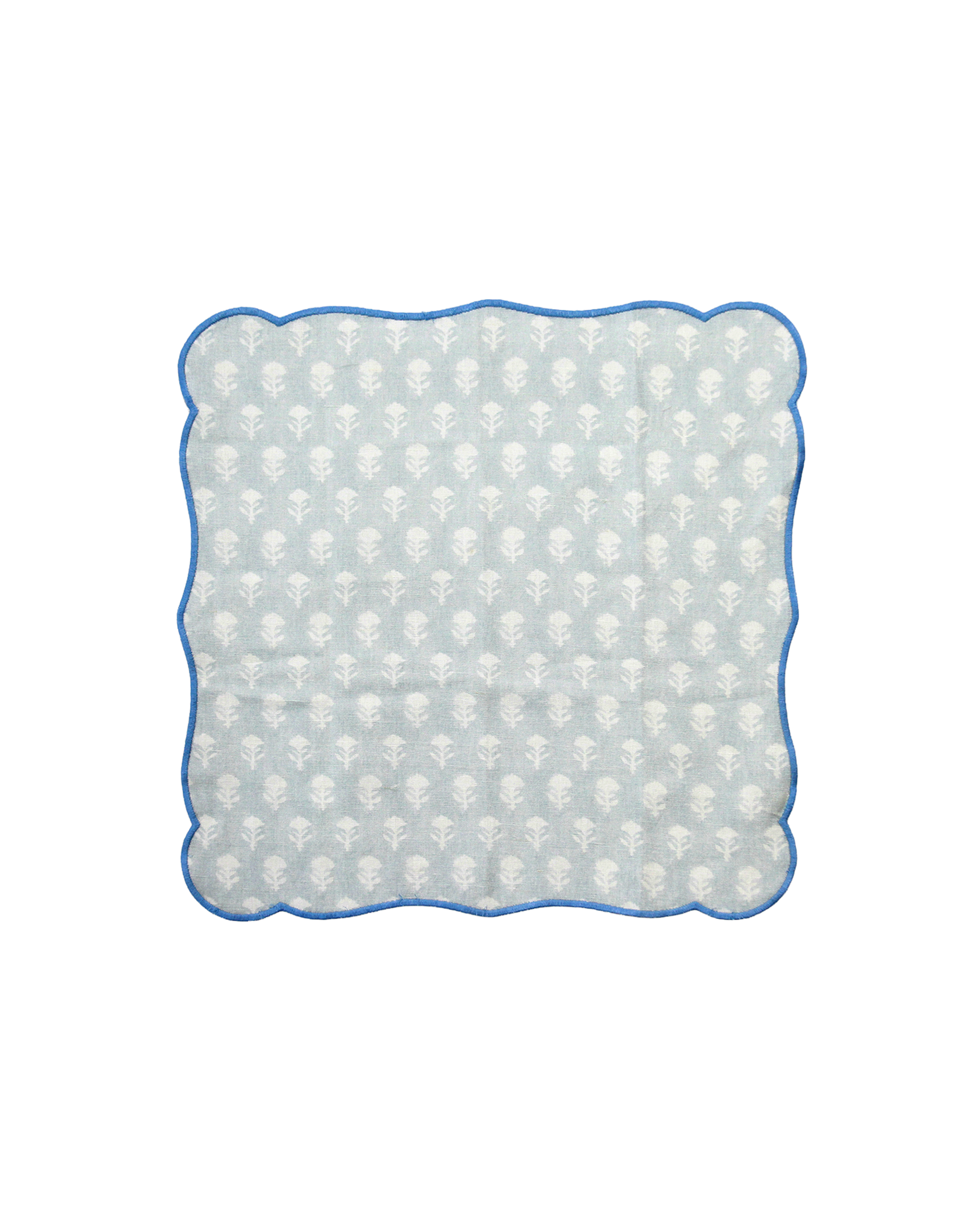 Mimo Pines Blue Cotton Napkin - detail shot