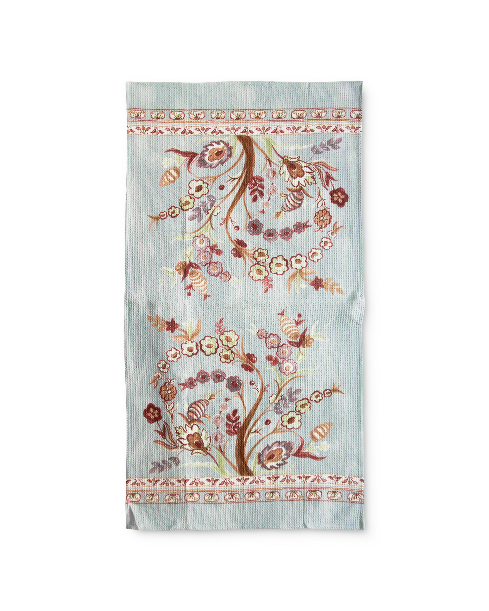 Khwaab Blue Cotton Bath Towel - detail shot