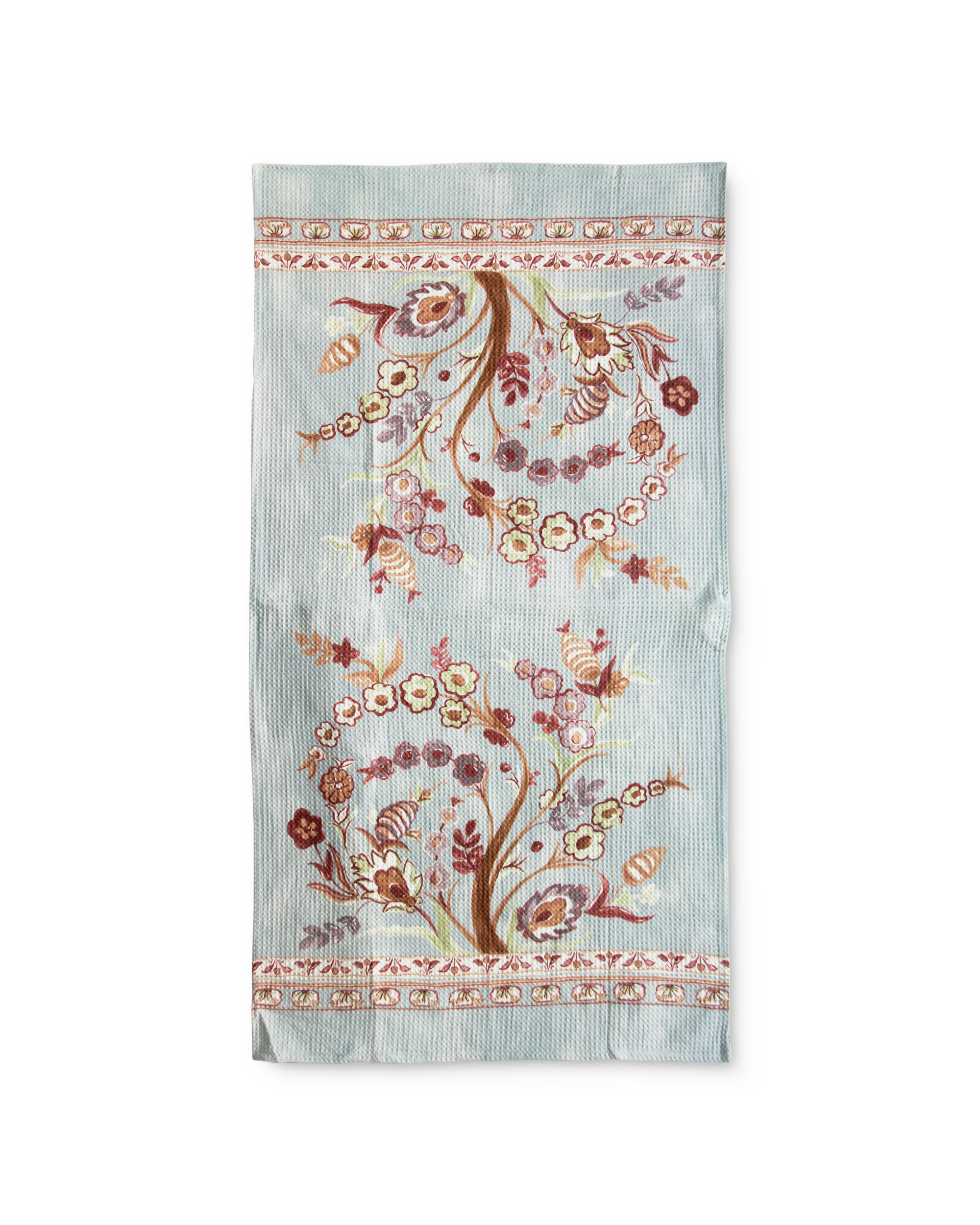Khwaab Blue Cotton Bath Towel - detail shot