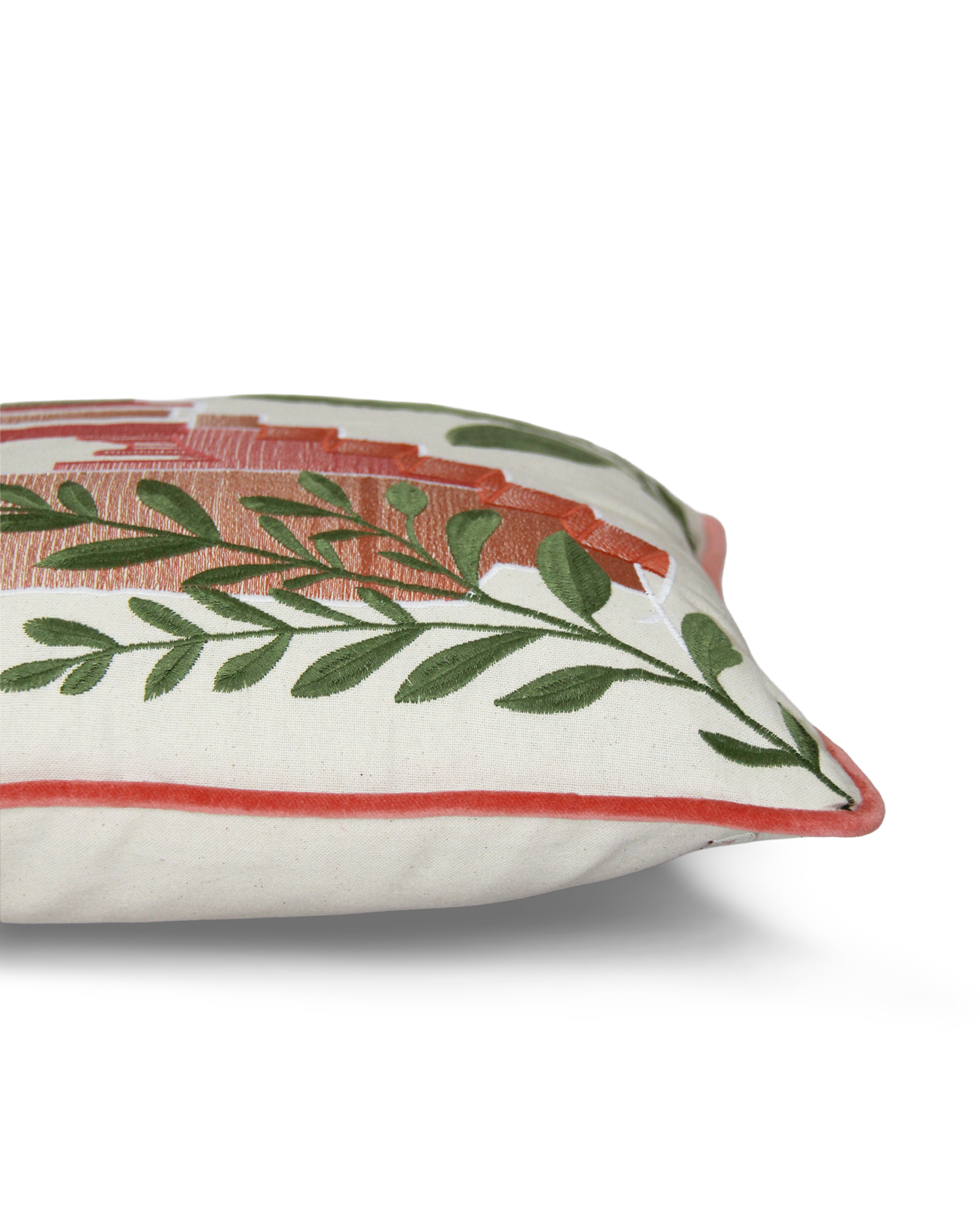 Rust haveli cotton cushion cover-16''X16''