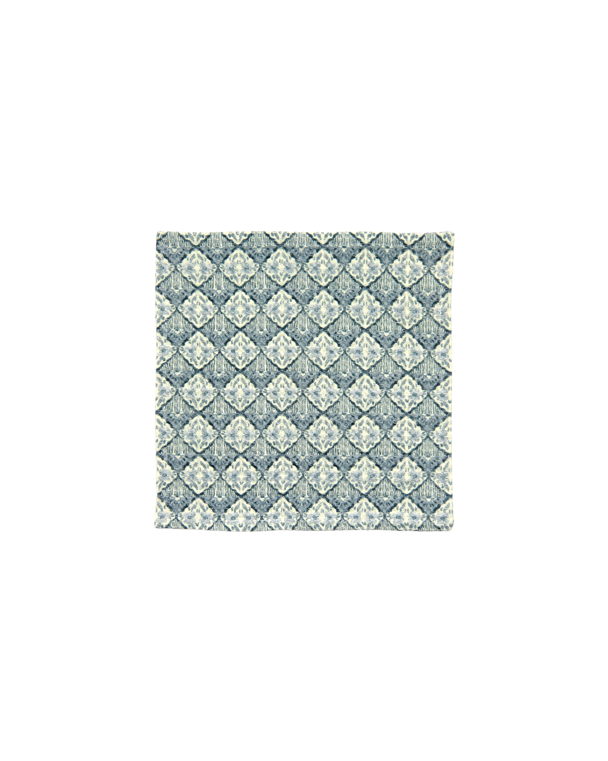 Mimo Flower Blue Cotton Face Towel - detail shot