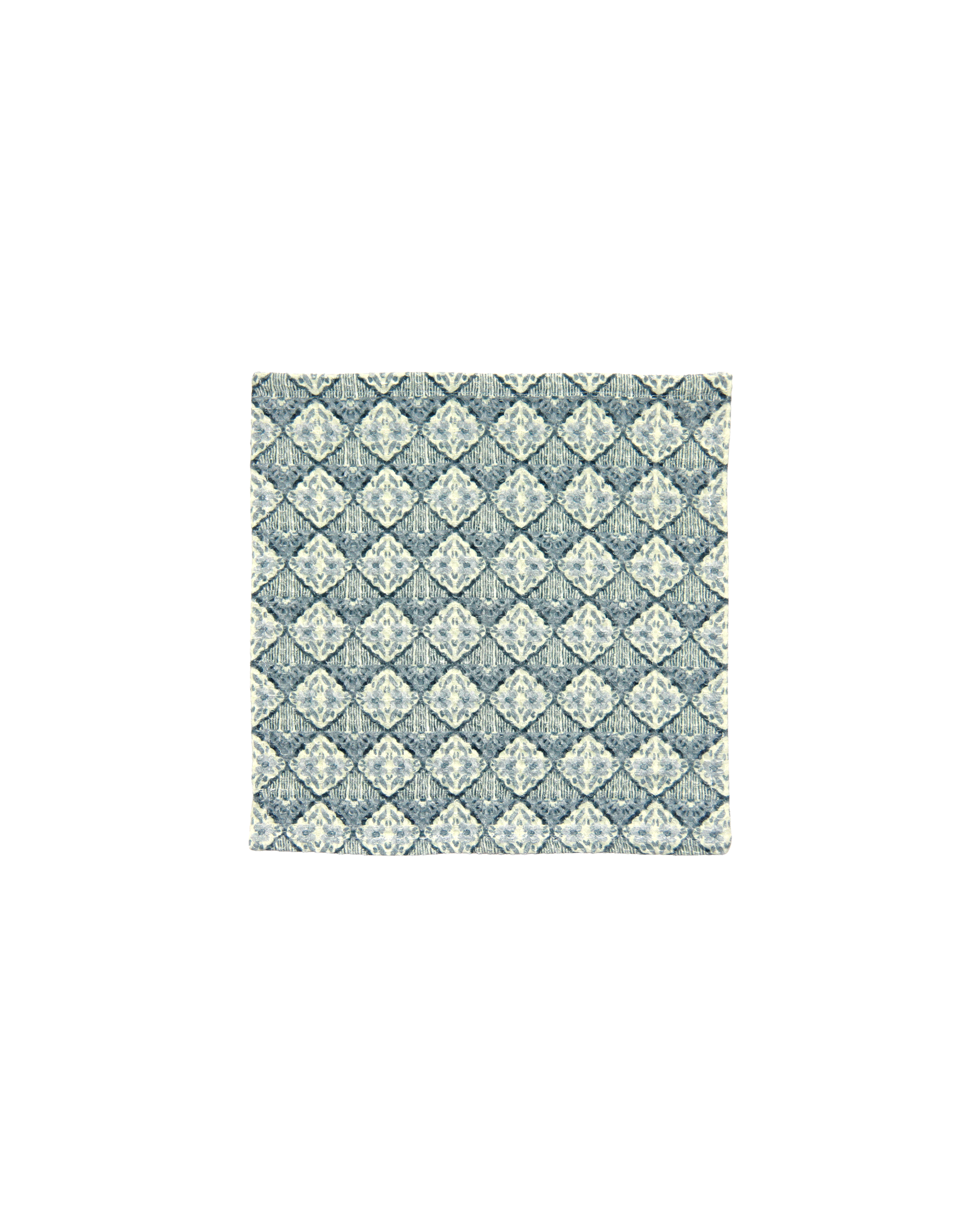 Mimo Flower Blue Cotton Face Towel - detail shot