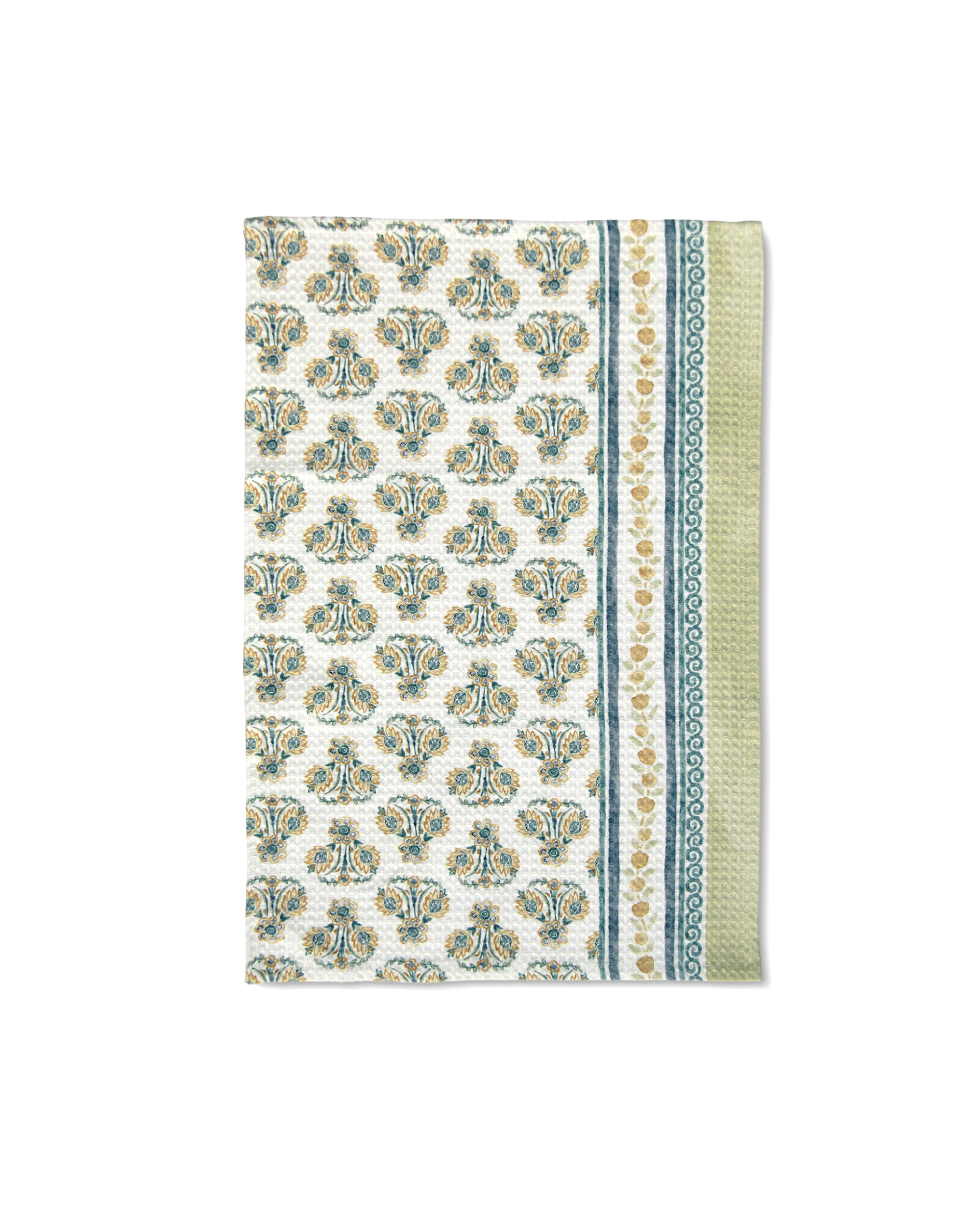 Khwaab Green Cotton Hand Towel - detail shot