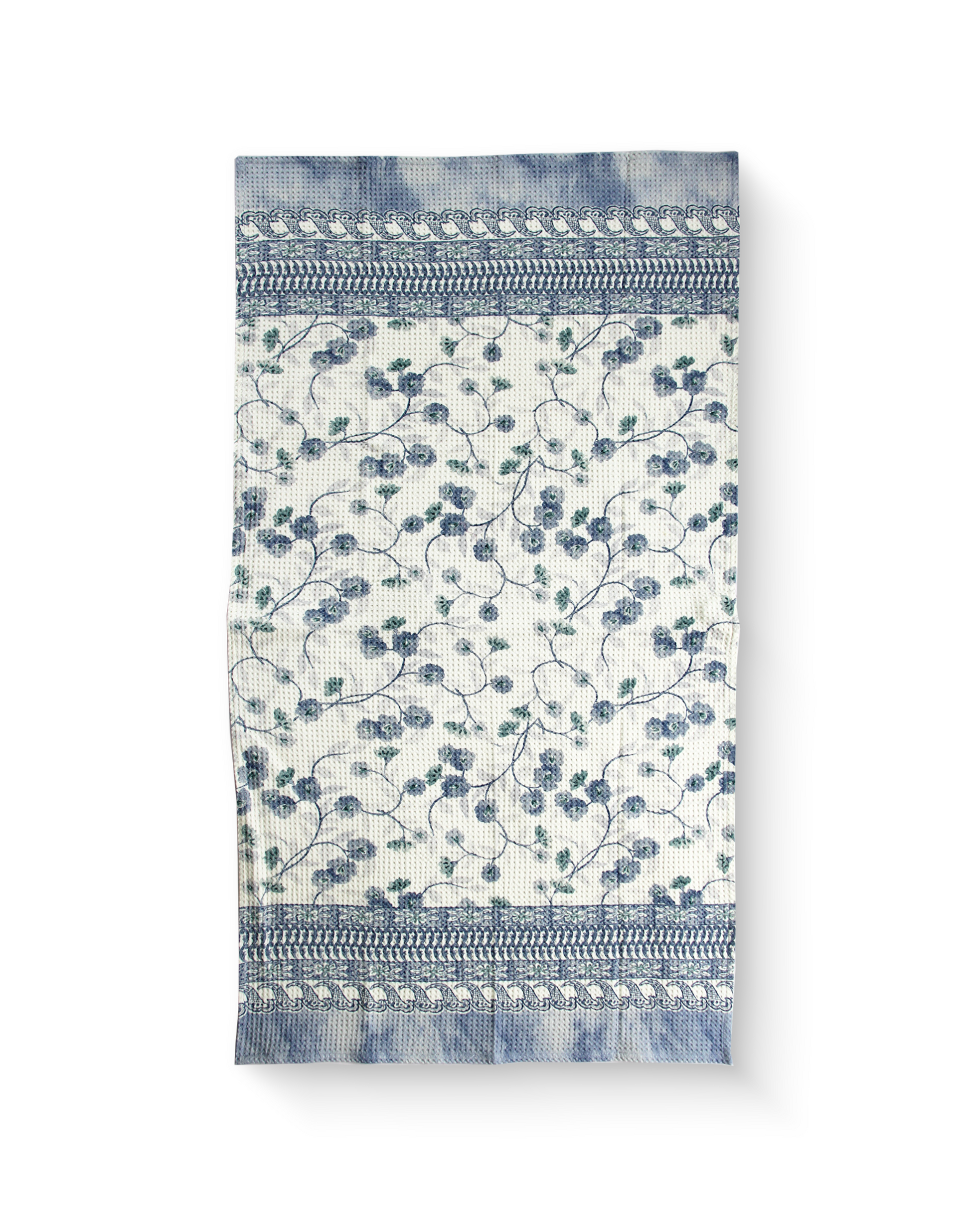 Mimo Flower Blue Bath Towel - detail shot