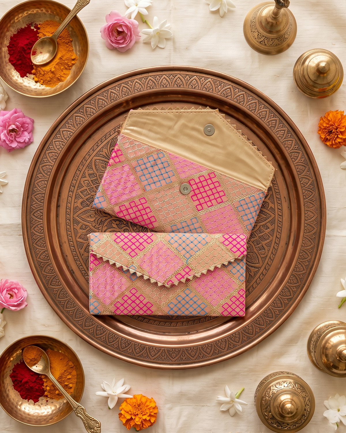 Peach  Shagun Money Envelop - Set of 2