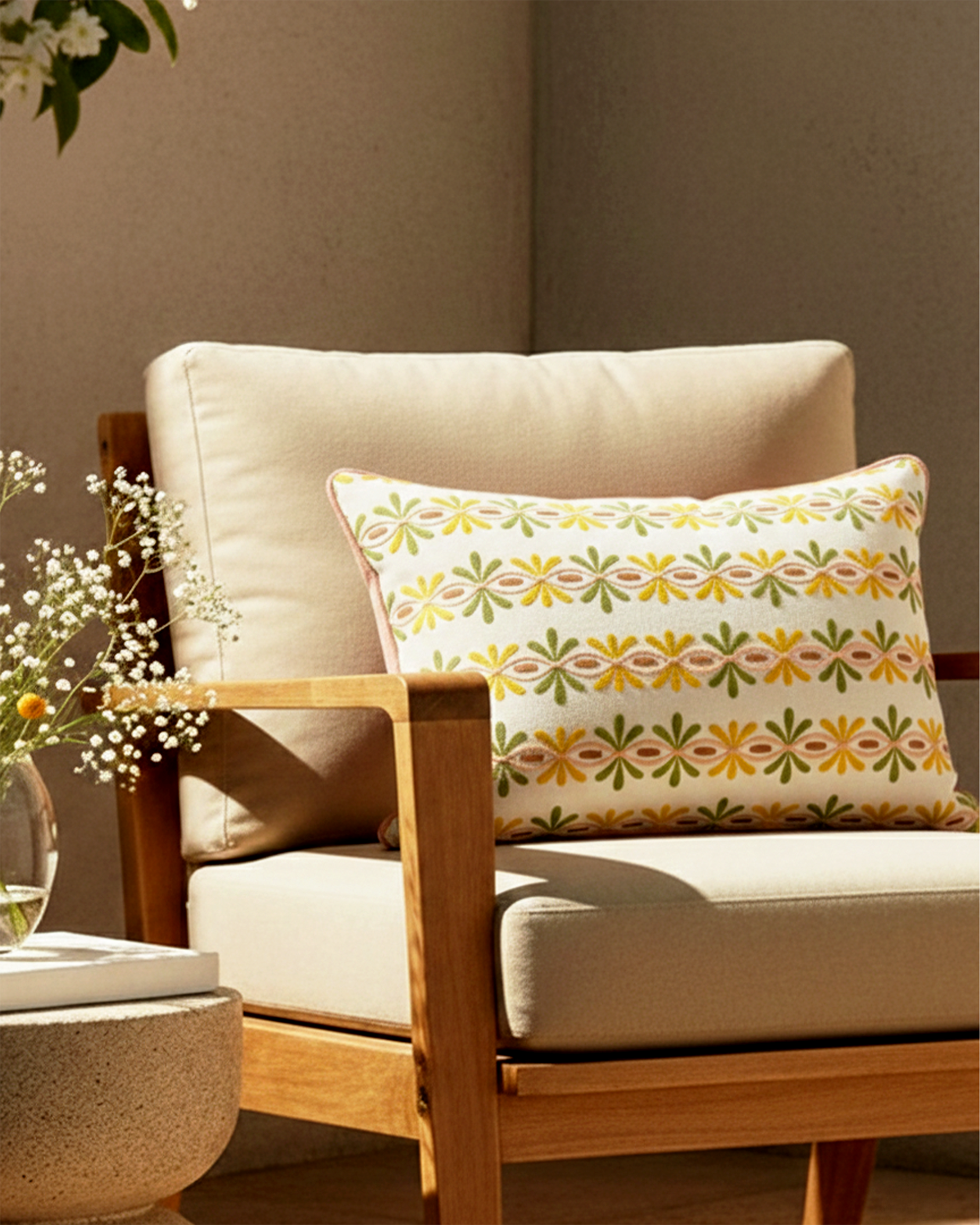 Mica Curves Yellow Cushion Cover | Taran Living