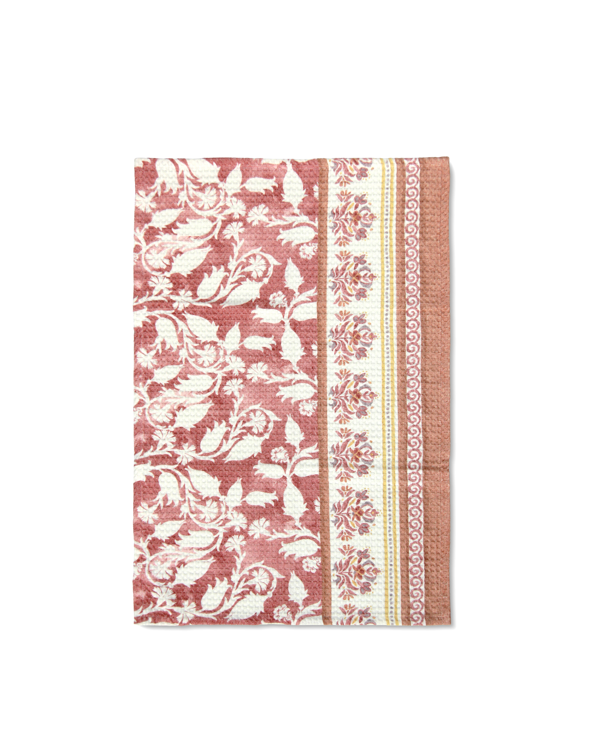 Rahat Buta Pink Cotton Hand Towel - detail shot