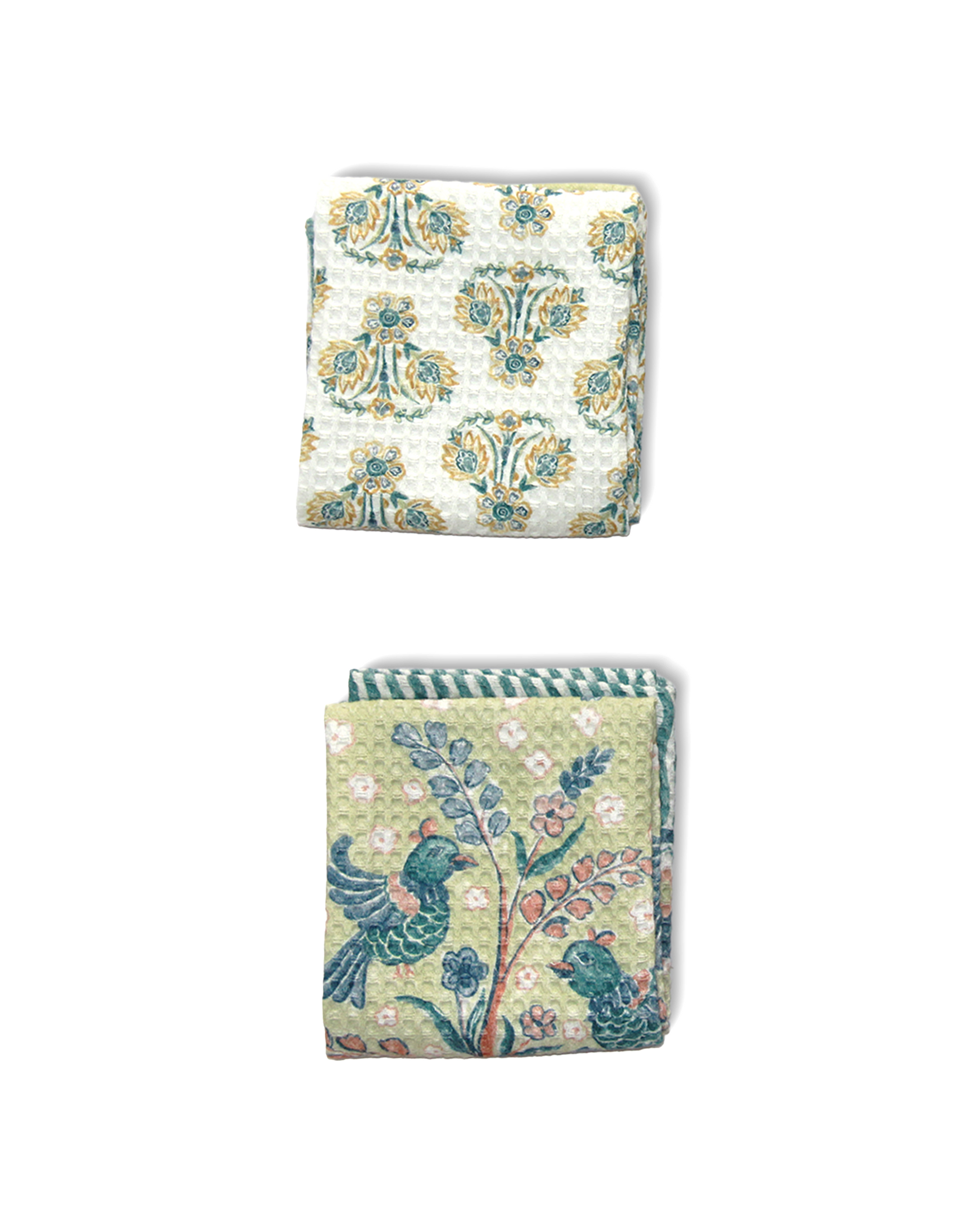 Khwaab Green Cotton Hand Towel - view 5