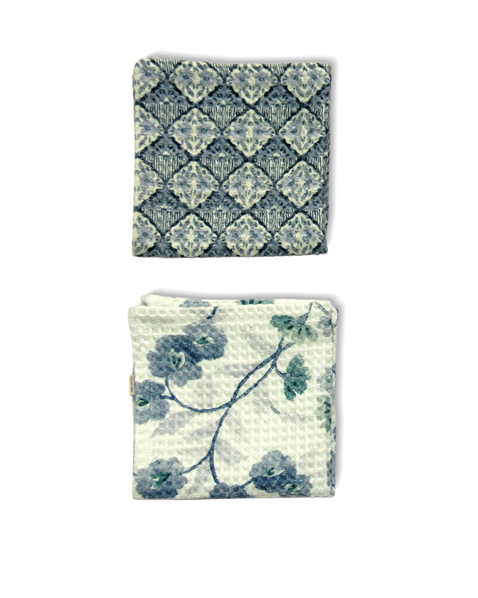 Mimo Flower Blue Cotton Face Towel - alternate view