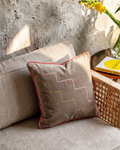 Step Well Green Cotton Velvet Cushion Cover