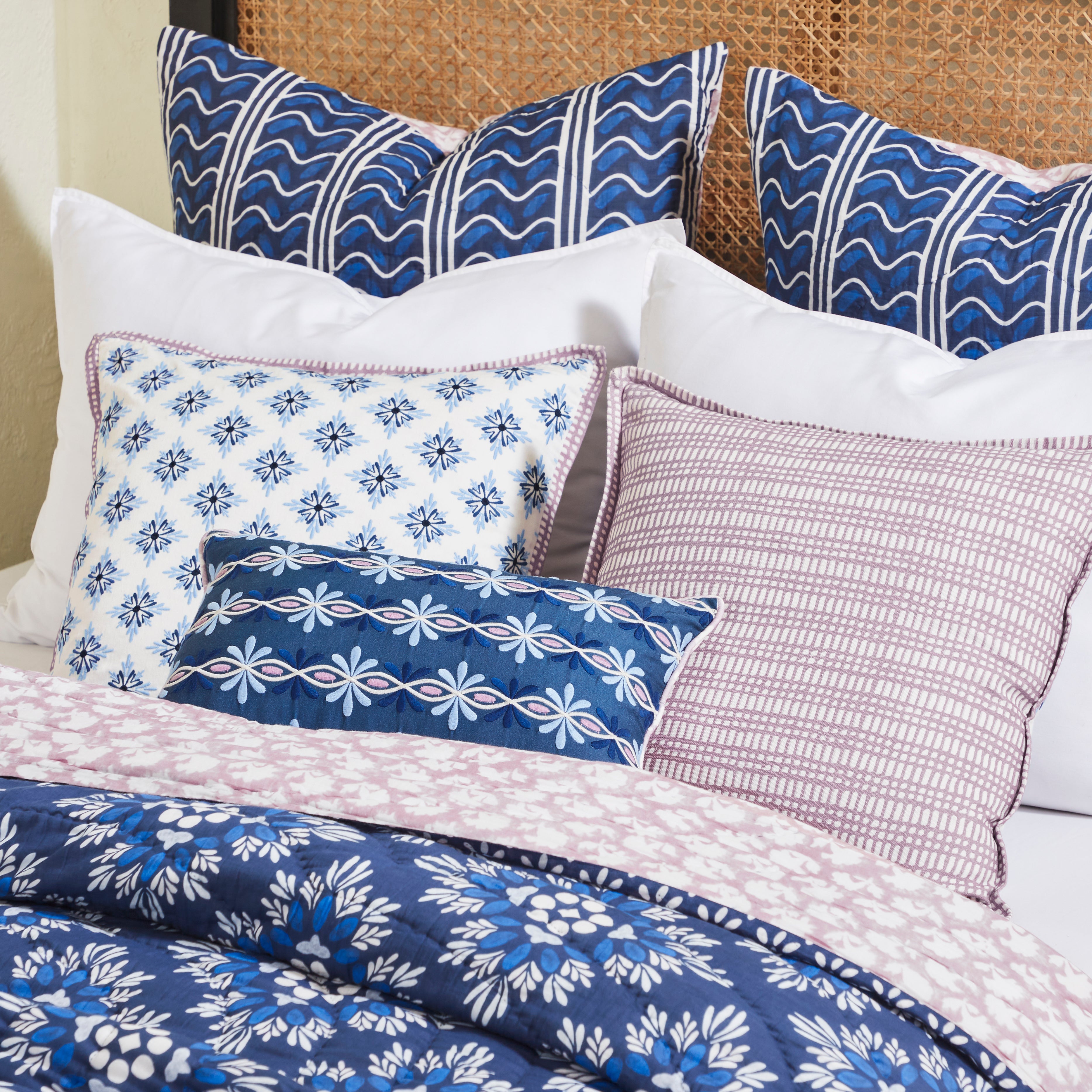 Mica Curves Blue Cushion Cover