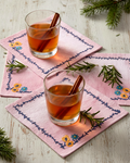 Ayna Pink Embroidered Cocktail Napkin - Set of 4