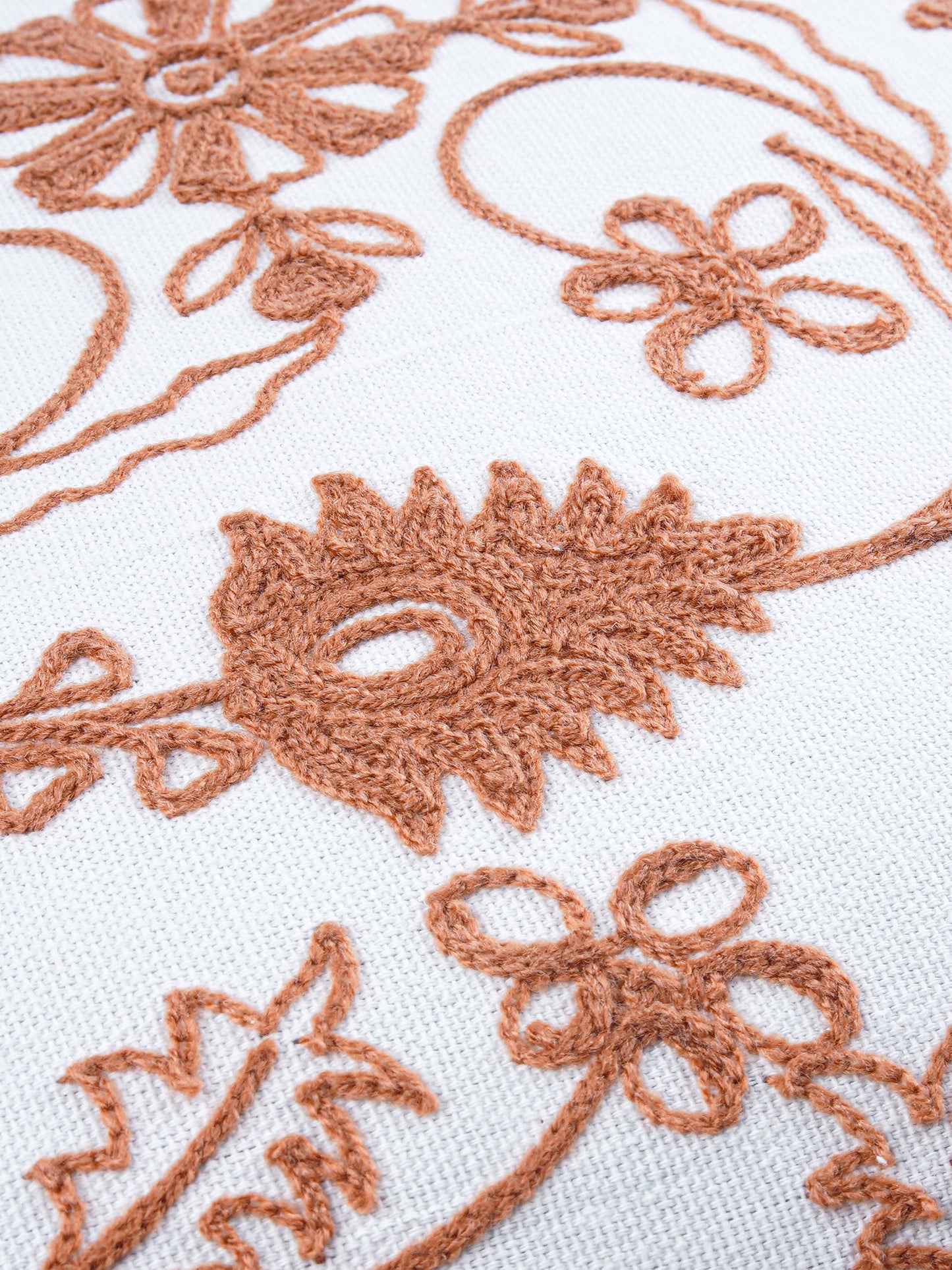 Khwaab terracotta embroidered cushion cover