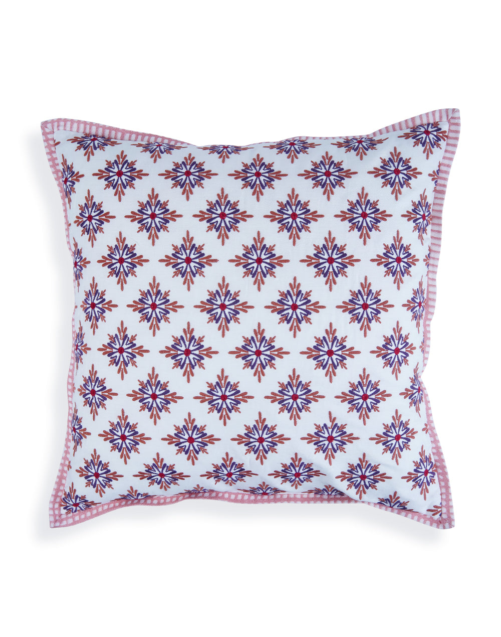 Mica prism terracotta embroidered cushion cover