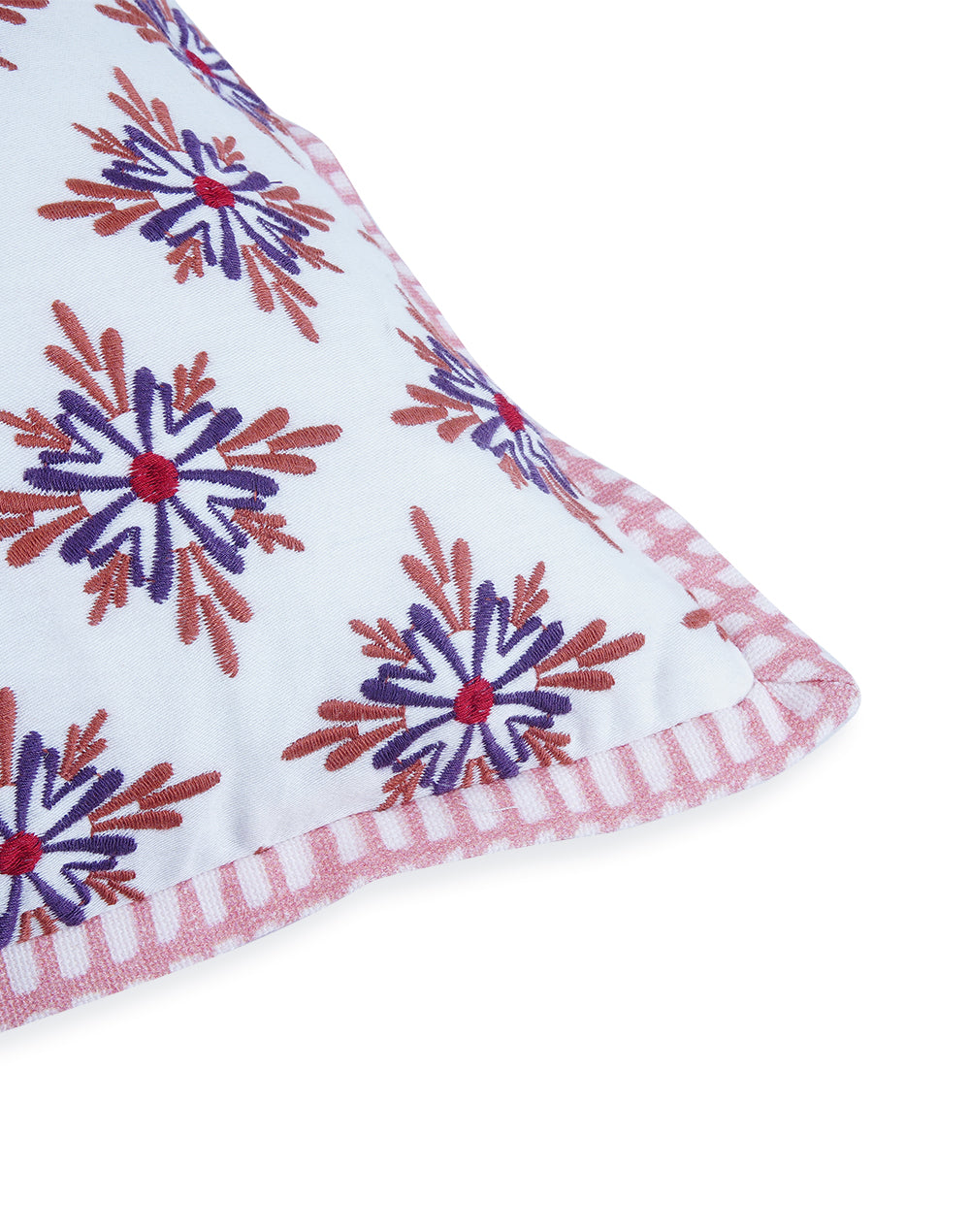 Mica prism terracotta embroidered cushion cover