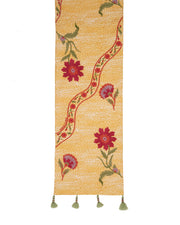 Rahat Yellow Embroidered Table Runner - 13"X72"