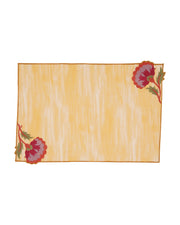 Rahat Yellow Embroidered Placemat - 12"X18"