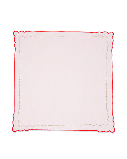 Mimo Pink Embroidered Edge Napkin - 14"x14"
