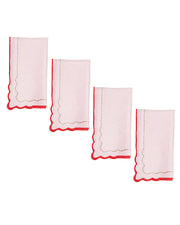 Mimo Pink Embroidered Edge Napkin - 14"x14"