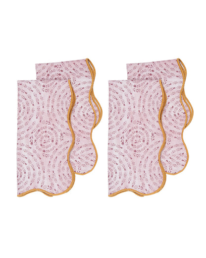 Mauve Circular Printed Cotton Napkin - 14"x14"