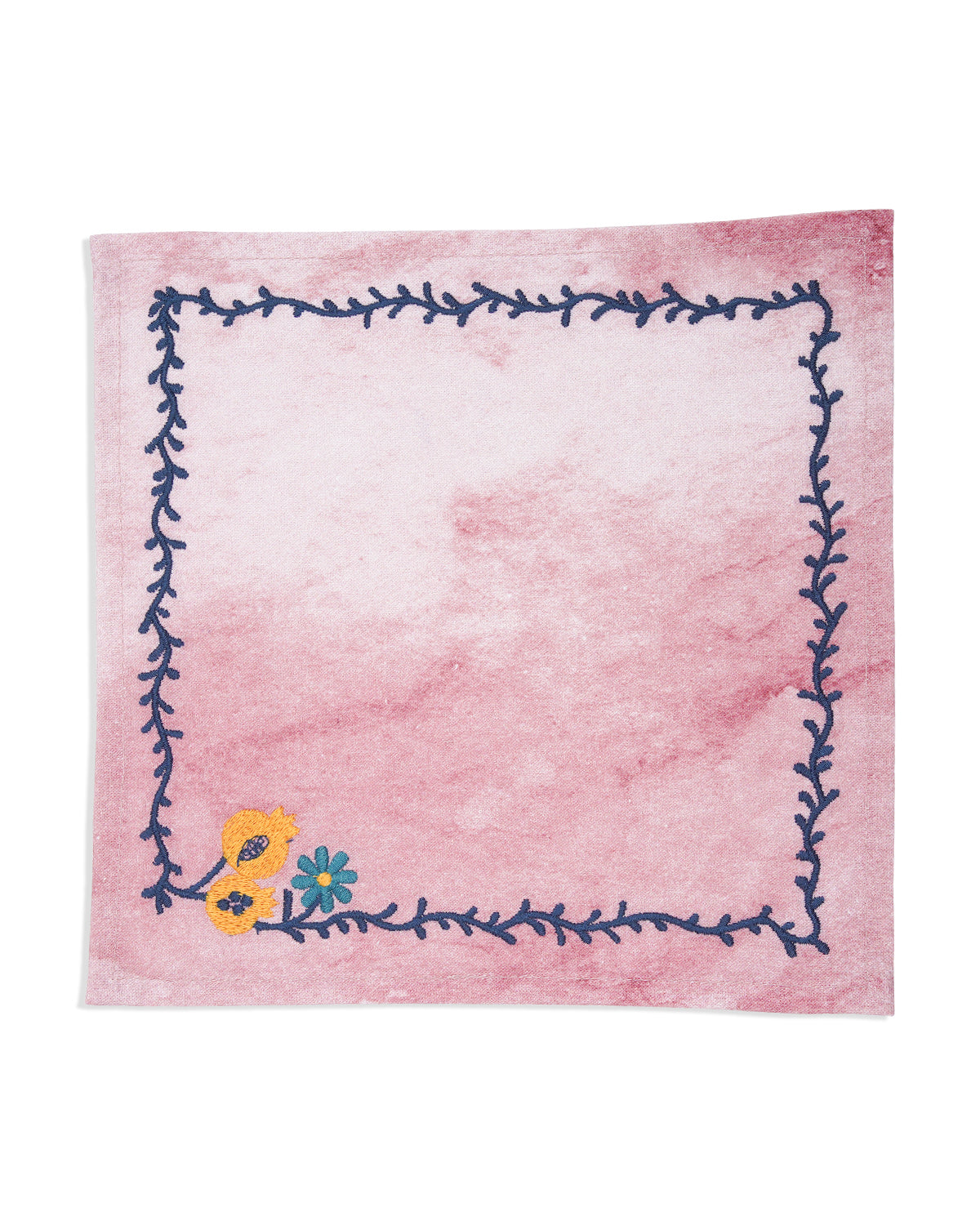 Ayna Pink Bel Embroidered Napkin - 8"X8"