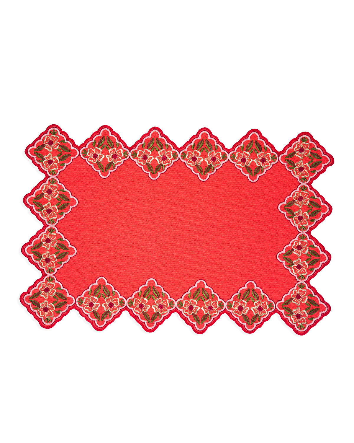 Mimo Festive Embroidered Placemat Set of 4  -12"x18