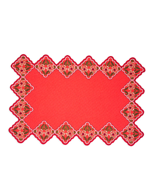 Mimo Festive Embroidered Placemat Set of 4  -12"x18