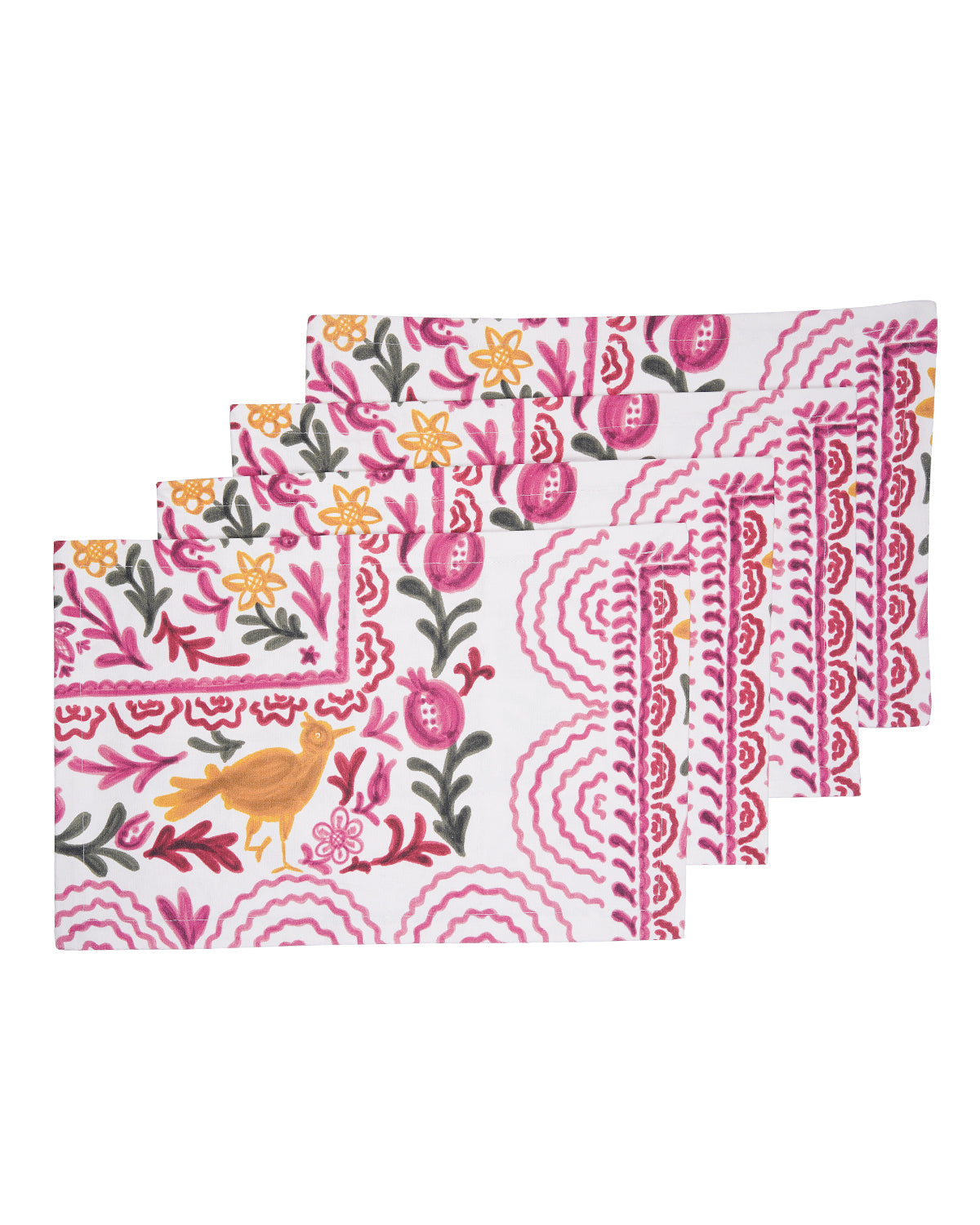 Ayna Pink Printed Placemat - Set of 4