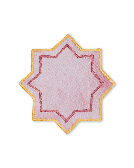 Miyana Coral Boundary Embroidered Coaster -4"x4"