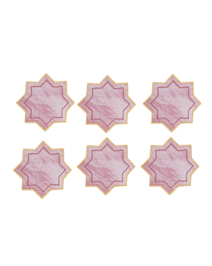 Miyana Coral Boundary Embroidered Coaster -4"x4"