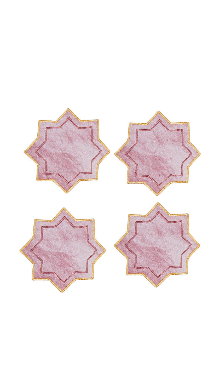 Miyana Coral Boundary Embroidered Coaster - lifestyle