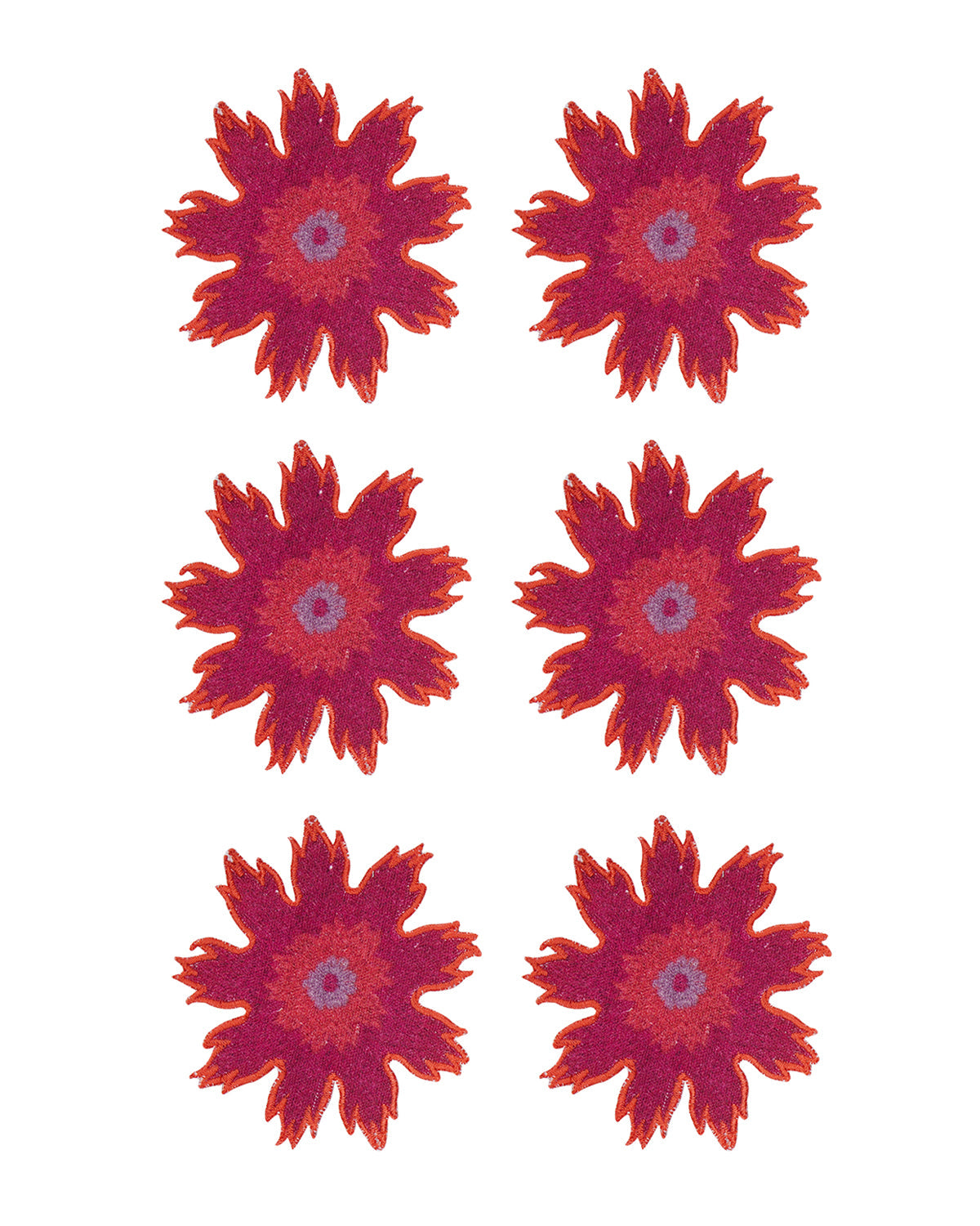 Rahat Pink Flower Embroidered Tea Coaster -4"x4"