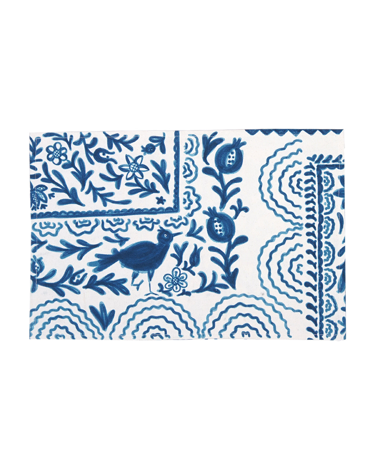 Ayna Blue Printed Placemat - set of 4- 13"X19"